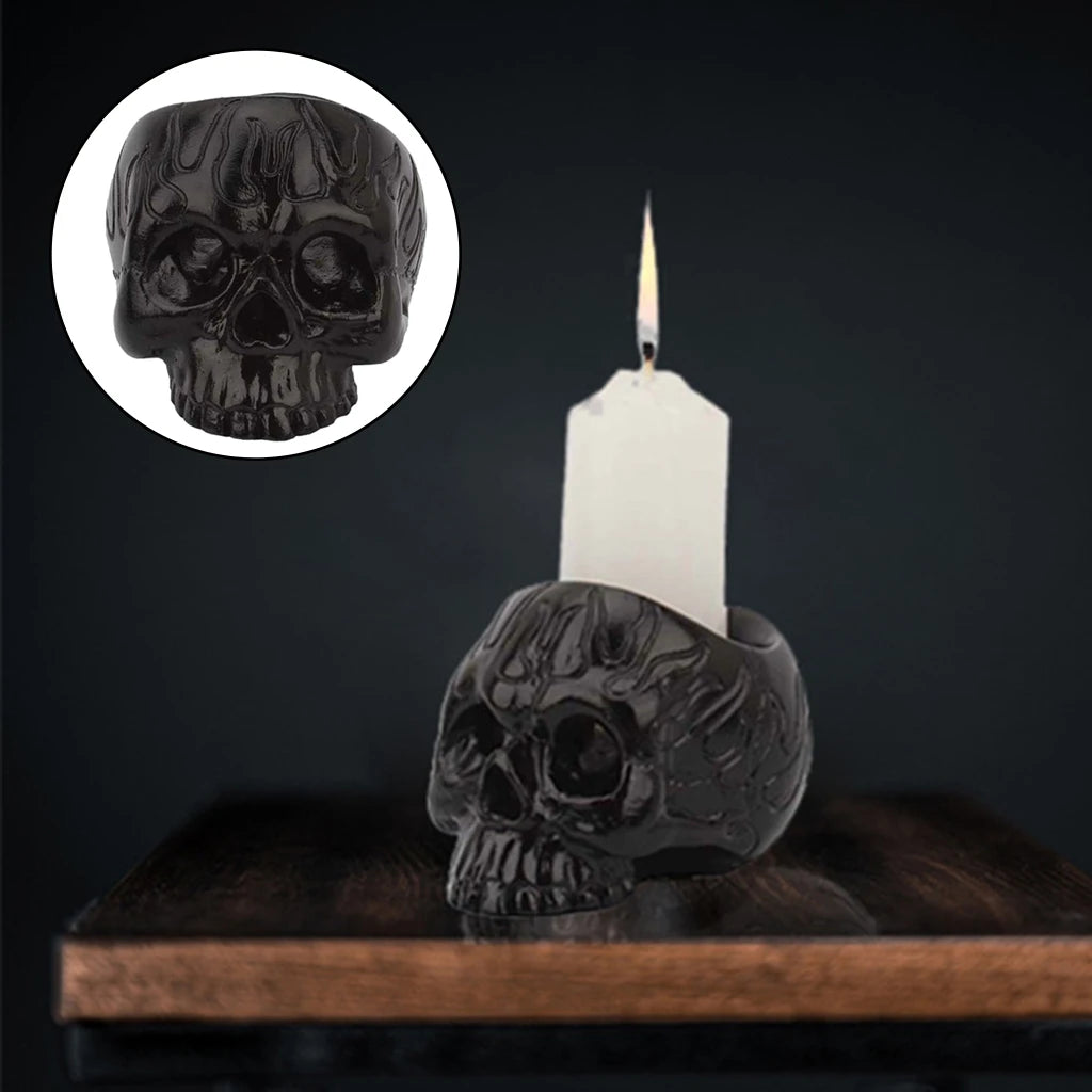 Skull Candle Holder – Halloween Table Decoration & Home Ornament