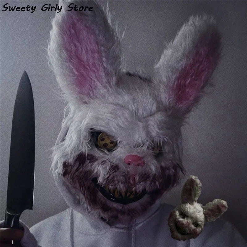 Rabbit Cosplay Mask – Scary Halloween Party Costume Headgear