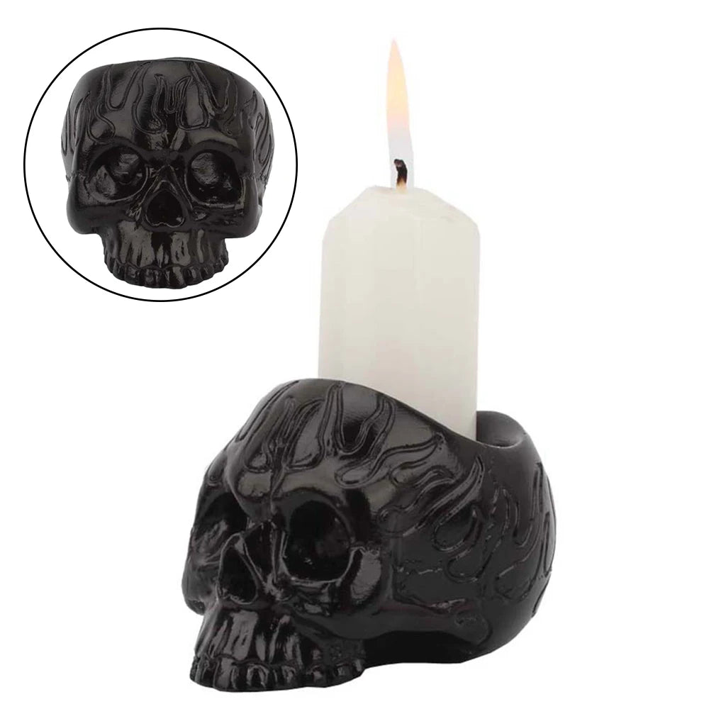 Skull Candle Holder – Halloween Table Decoration & Home Ornament