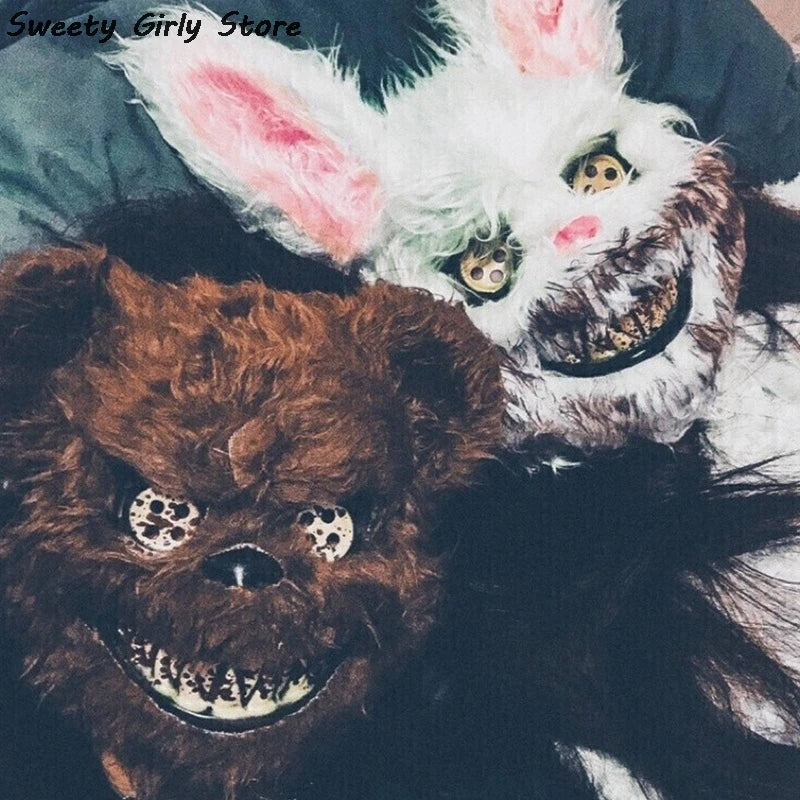 Rabbit Cosplay Mask – Scary Halloween Party Costume Headgear