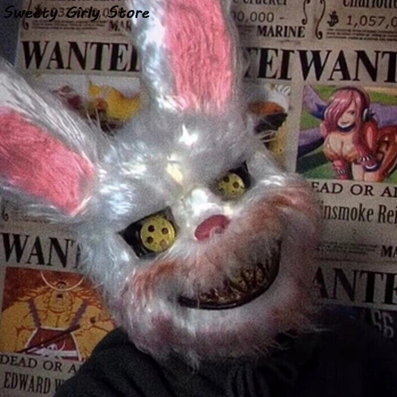 Rabbit Cosplay Mask – Scary Halloween Party Costume Headgear