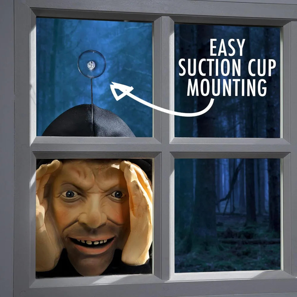 Scary Peeper Clown Mask – Creepy Halloween Window Hanging Decoration