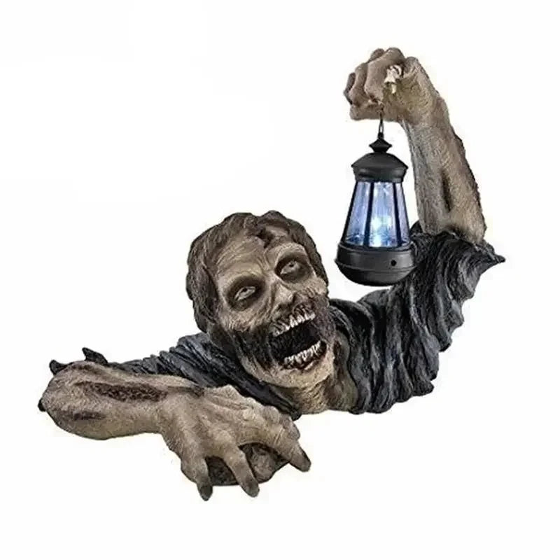 Crawling Zombie Lantern Decor – Scary Halloween LED Outdoor Figurine