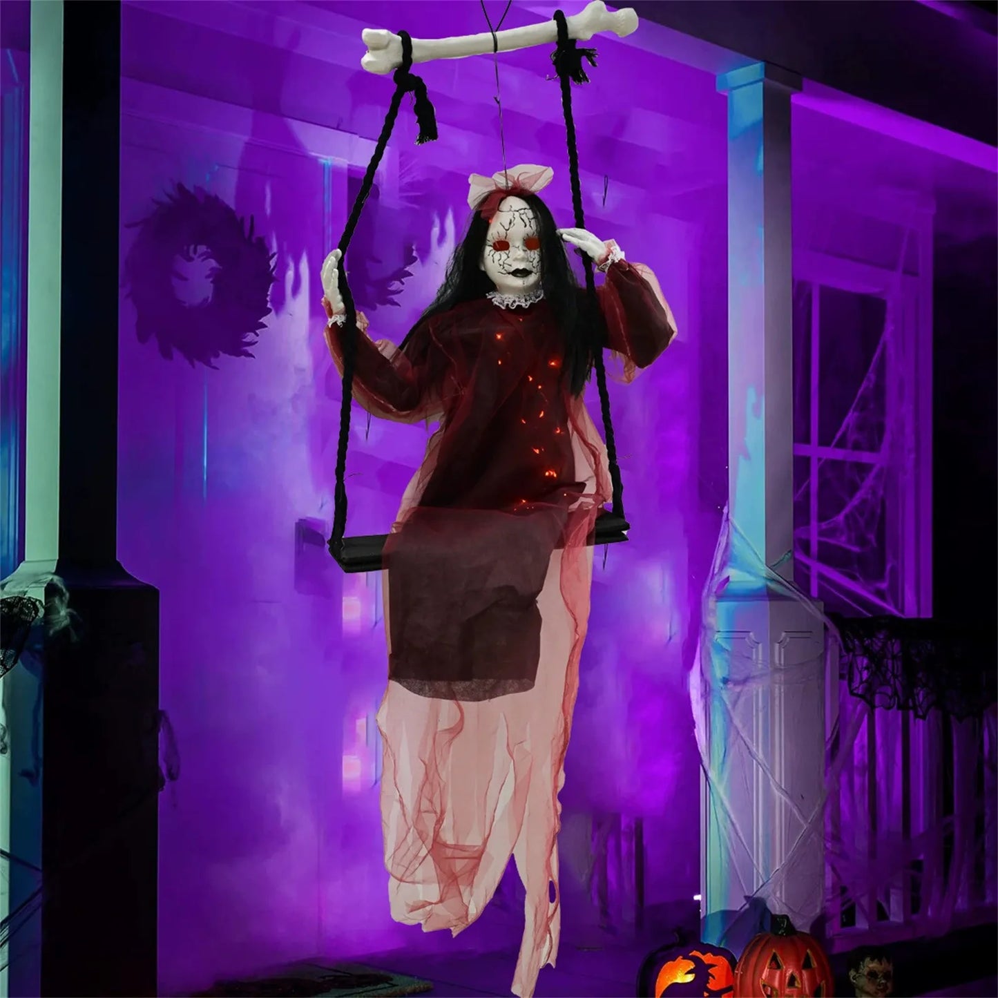 Halloween Swing Girl Ghost – Hanging Horror Decoration