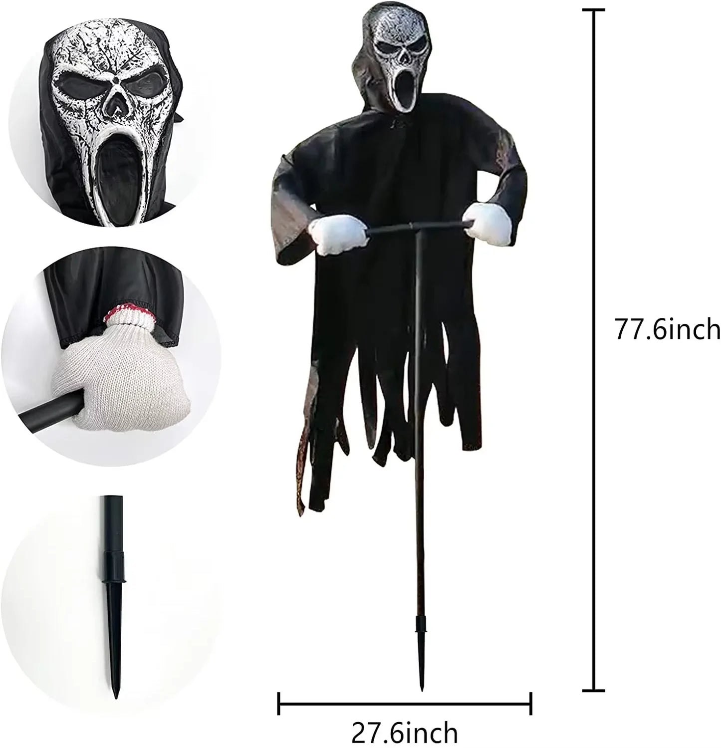 Ghostface Scarecrow Halloween Decor – Outdoor Hanging Yard Decoration