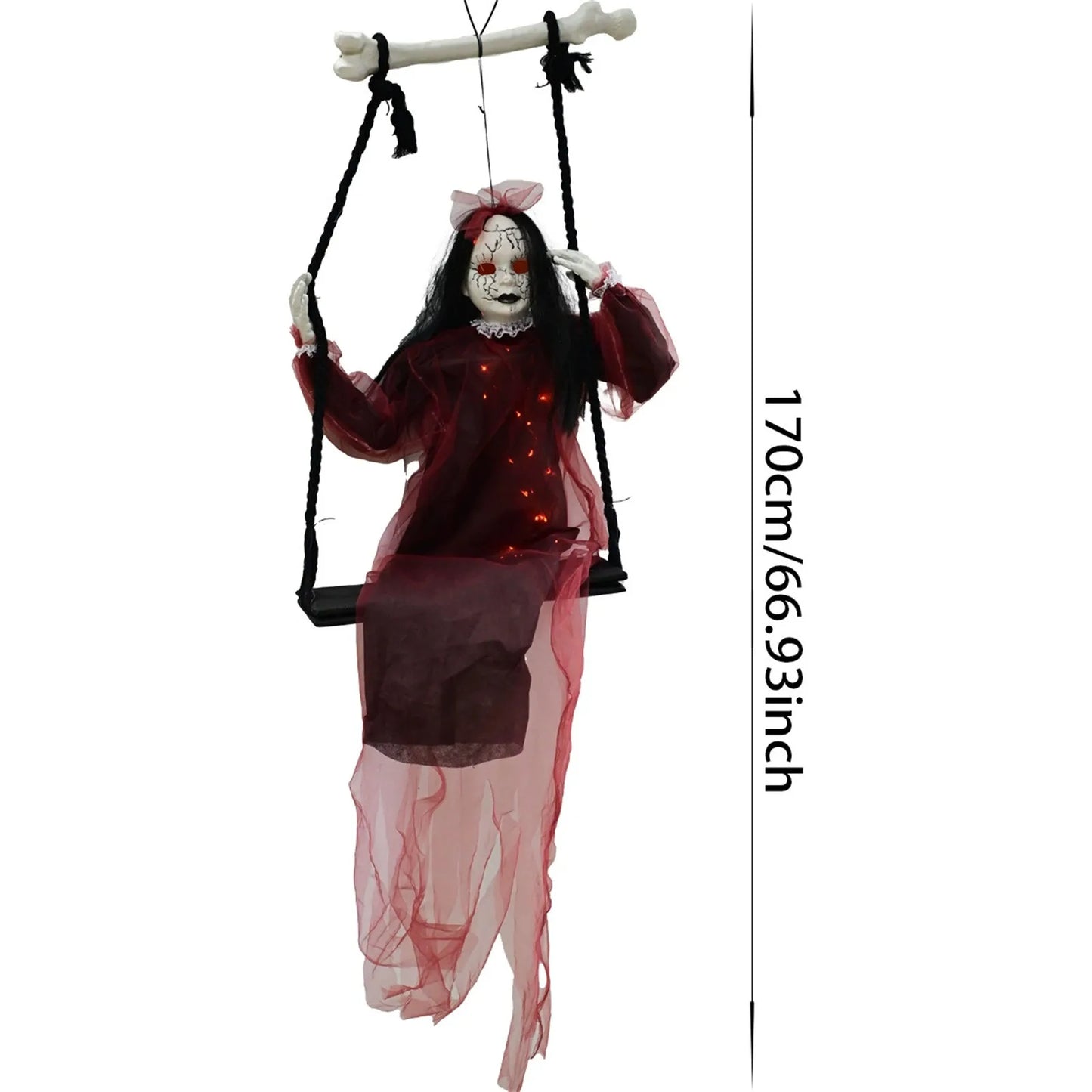 Halloween Swing Girl Ghost – Hanging Horror Decoration