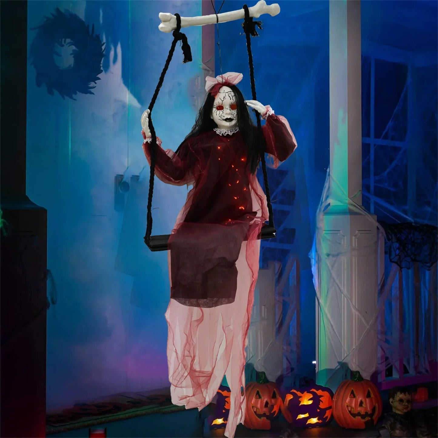 Halloween Swing Girl Ghost – Hanging Horror Decoration