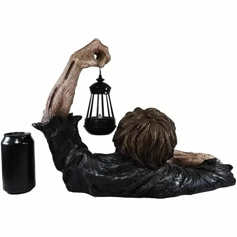 Crawling Zombie Lantern Decor – Scary Halloween LED Outdoor Figurine