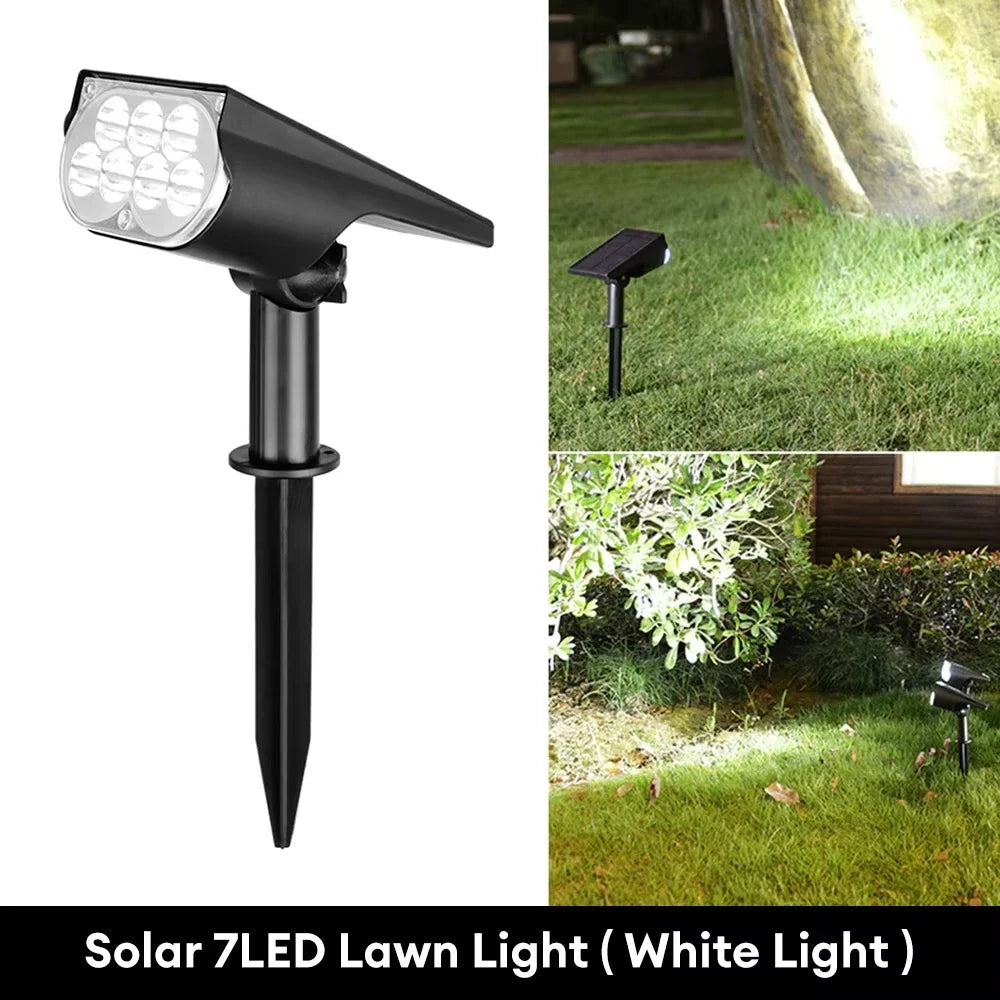 Halloween Solar Spotlights – 7-LED Outdoor Waterproof Lights for Spooky Decor