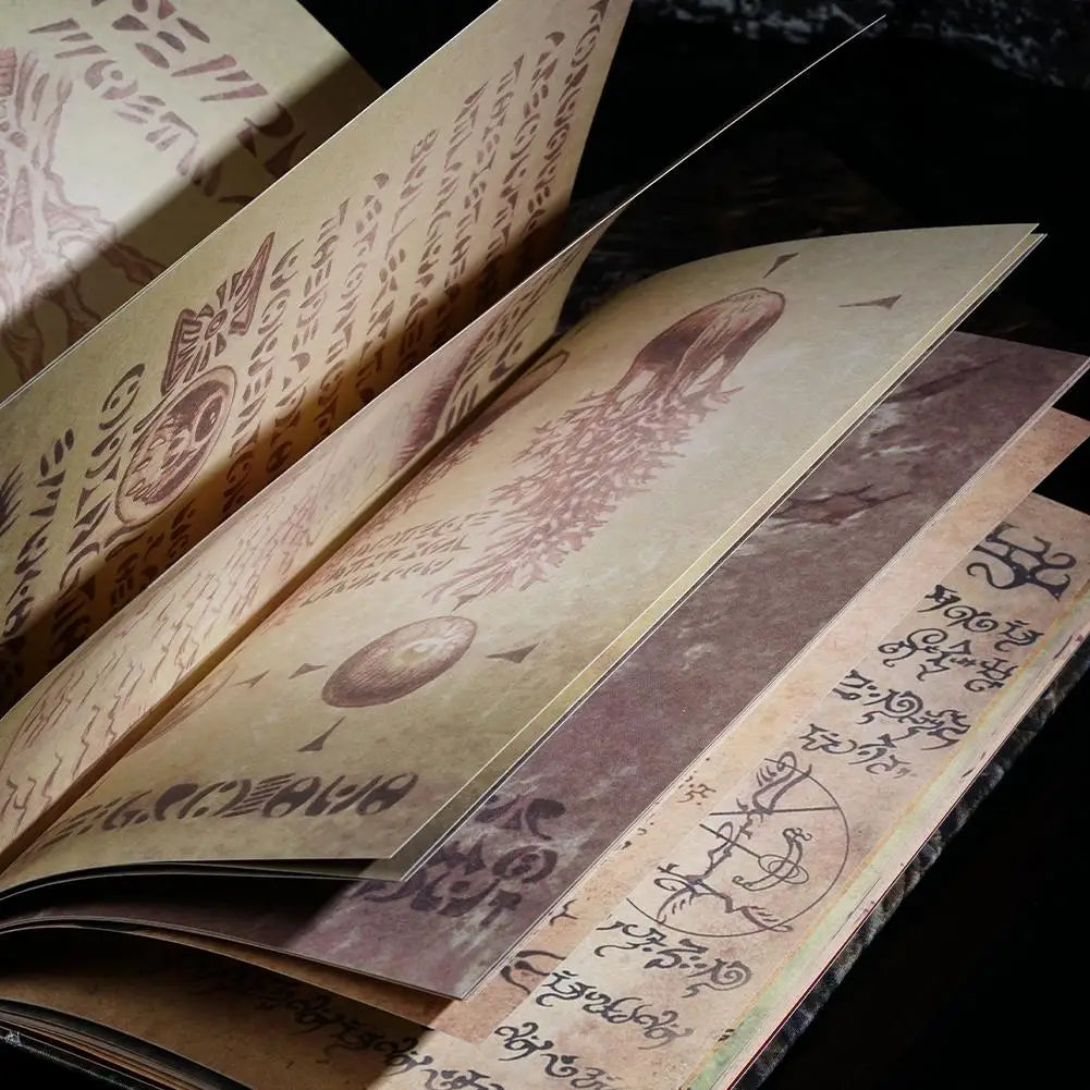 Handcrafted Necronomicon Prop – Dark Magic Book for Halloween, Rituals, and Gothic Decor