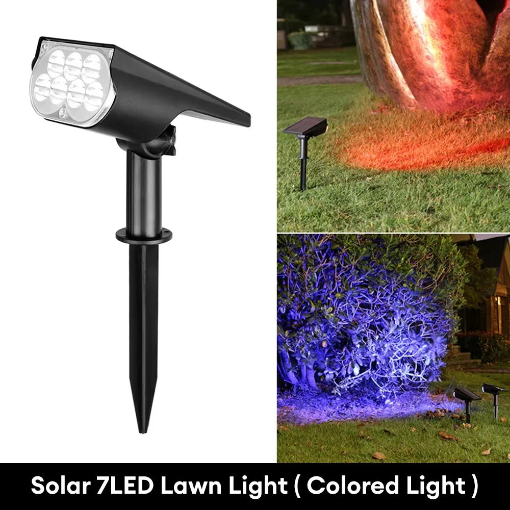 Halloween Solar Spotlights – 7-LED Outdoor Waterproof Lights for Spooky Decor
