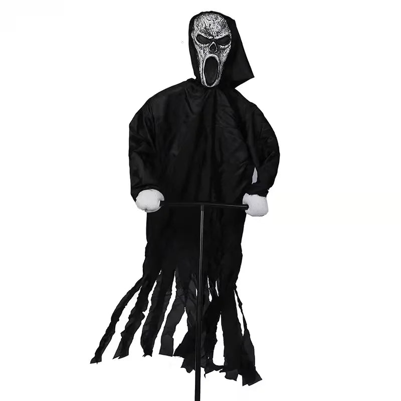 Ghostface Scarecrow Halloween Decor – Outdoor Hanging Yard Decoration