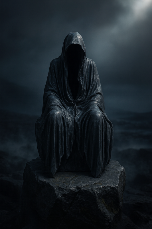 Black Grim Reaper Statue – Horror Resin Figurine for Halloween Decor