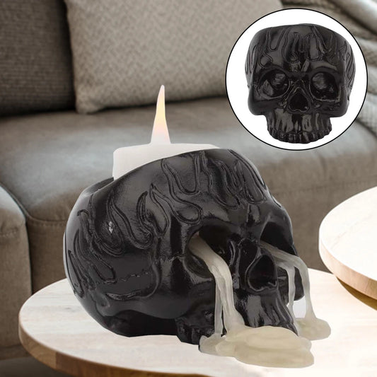 Skull Candle Holder – Halloween Table Decoration & Home Ornament