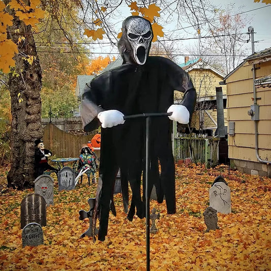 Ghostface Scarecrow Halloween Decor – Outdoor Hanging Yard Decoration