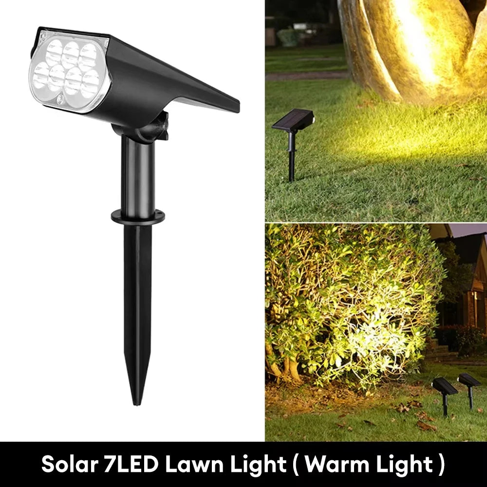 Halloween Solar Spotlights – 7-LED Outdoor Waterproof Lights for Spooky Decor