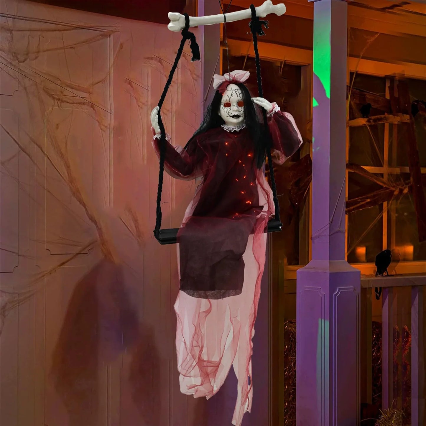 Halloween Swing Girl Ghost – Hanging Horror Decoration