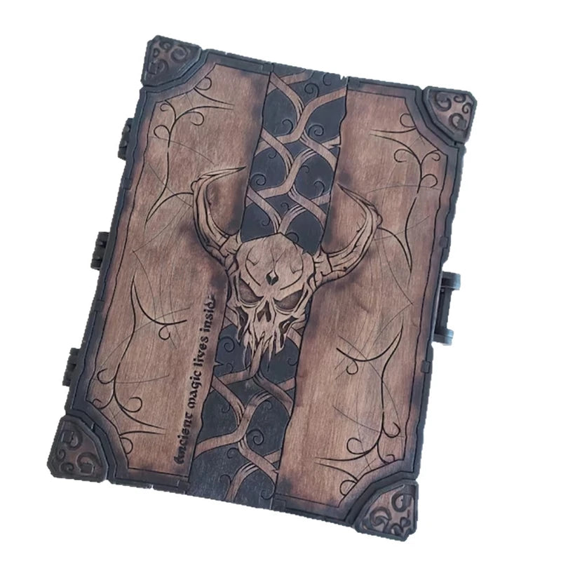 Skull Magic Book Box – Gothic Halloween Spellbook Chest for Decor & Gifts