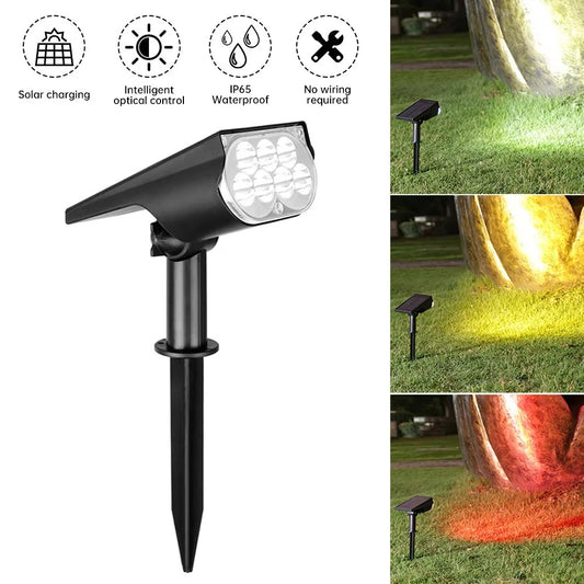 Halloween Solar Spotlights – 7-LED Outdoor Waterproof Lights for Spooky Decor
