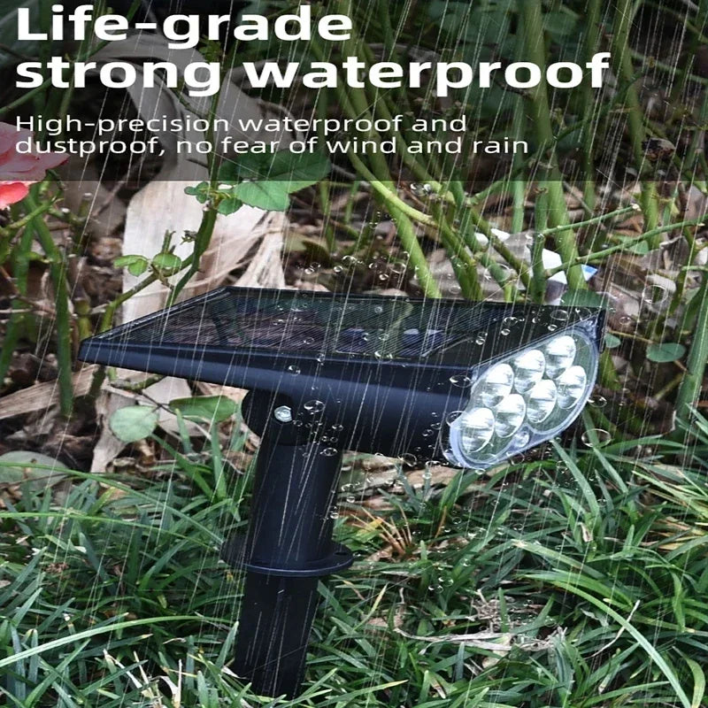 Halloween Solar Spotlights – 7-LED Outdoor Waterproof Lights for Spooky Decor