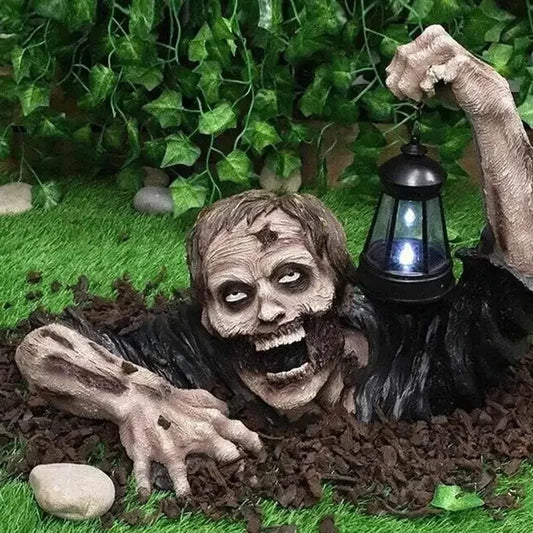 Crawling Zombie Lantern Decor – Scary Halloween LED Outdoor Figurine